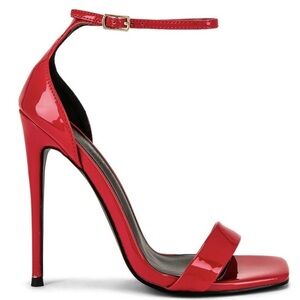 Elegant Red Patent Vegan Leather Heels